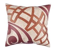 Stanley Hamilton Copricuscino Realizzato a Mano, Cuscino Decorativo, in Velluto, Tagliato, Ricamo a Laser, 45 x 45 cm, Colore: Crema, Panna/Marrone, Doppio