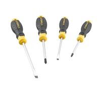 STANLEY Juego de 4 destornilladores Cushion Grip: Plana y Phillips per artigiani e fai da te, per lavori precisi e rapidi