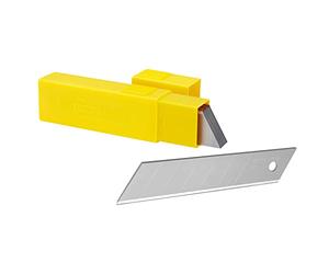 STANLEY Lama a spezzare 25 mm in scatola, 20 pezzi, 1-11-325 | Struttura in carbonio, tagli sempre affilati con 6 bordi, sistema di rottura lama, contenitore per lame usate