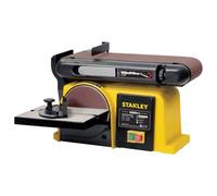 Stanley Levigatrice a nastro e disco 370W, levigatrice combinata con disco 150 mm e nastro 100 x 914 mm, con tavolo regolabile, per levigare rifinire legno plastica