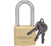 Stanley Lucchetto Arco Lungo in Acciaio Cementato, Corpo in Ottone Massiccio 30 mm, 3 Chiavi