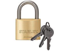 Stanley Lucchetto Arco Standard in Acciaio Cementato, Corpo in Ottone Massiccio 40 mm, 3 Chiavi, S742-031