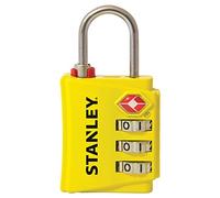 Stanley Lucchetto da Viaggio, Combinazione a 3 Cifre, Arco Acciaio 30 mm, Indicatore di Sicurezza in Zinco, per Zaini, Borse, Valigie, Borse Sportive, Giallo