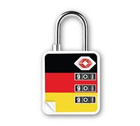 Stanley Lucchetto da Viaggio, Combinazione a 3 Cifre, Arco Acciaio 30 mm, Indicatore di Sicurezza in Zinco, per Zaini, Borse, Valigie, Borse Sportive, Bianco - Special Edition Mondiali 2018