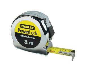 Stanley Powerlock Bladearmor Tasca Nastro 8m (Larghezza 25mm) (Metrico Solo)