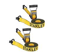 STANLEY S50002 - Cinghie a cricchetto resistenti da 3,8 cm x 40,6 cm, resistenza alla rottura di 2,3 kg, confezione da 2
