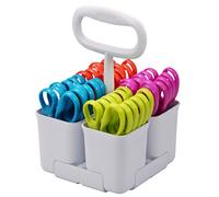 Stanley SCICAD-BT24 - Portaforbice rimovibile da 4 tazze e forbici per bambini con punta smussata da 12,7 cm, confezione da 24