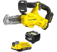 STANLEY SEGA DE CATENA V20 SFMCPS415D1, 15cm, batteria 2.0Ah inclusa, potente e compatta, ideale per il giardinaggio e il taglio del legno, STANLEY