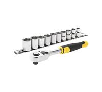 STANLEY SET 11PZ CRICCHETTO ATTACCO 3/8' PIU' CHIAVI A BUSSOLA STMT82670-0