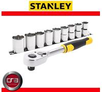 STANLEY set cricchetto 1/2" con chiavi a bussola 10 pz