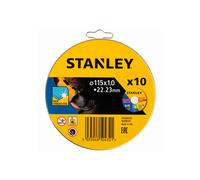 Stanley set di 10 dischi da taglio inox sta38252-xj (Ø 115 mm) 5035048504321