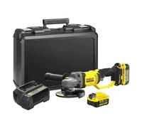 Stanley SFMCG400M2K-QW Mini-smerigliatrice V20 Li-Ion 18V con 2 batterie 4AH + caricabatterie 2A e custodia per il trasporto