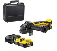 Stanley SFMCG700M2K-QW Mini Smerigliatrice 125mm + Batteria Brushless V20 Li-Ion 18V + Caricatore 2A + Valigetta