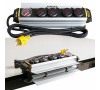 Stanley Steckerleiste ALU Multipresa 4 Vie Con Interruttore IP44 3 m Argento