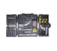 STANLEY STHT5-73795 Set di utensili meccanici 210 pezzi, Coltello, Flessometro 5m, Giraviti, Chiavi, Pinze, Chiavi esagonali, Bit per cacciavite, Finitura cromata