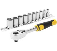 Stanley STMT82666-0 Set Cricchetto Attacco 1/4" Chiavi A Bussola 11 Pezzi