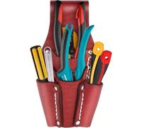 Stanley Stst1-80116 - Porta attrezzi in pelle di alta qualità, 4 tasche, con gancio speciale per metro, rinforzi con rivetti, doppia cucitura e cucitura a spillo, passaggio Lare per cintura, 30 x 7 x