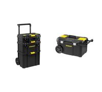 STANLEY STST83319-1 - SET MOBILE 3 IN UNO - COMPATTO- 50 × 40 × 74 cm & STST1-80150 Vasca Porta Utensili con Ruote, 50 L