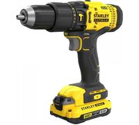 STANLEY FATMAX, Kit Stanley Fatmax V20 - smerigliatrice angolare a batteria da 125 mm, trapano a percussione a batteria, caricabatterie e 2 batterie al litio da 2,0 Ah + valigetta. SFMCK471D2S-QW