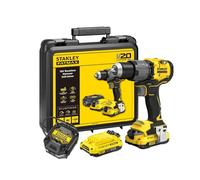 STANLEY Trapano/avvitatore a percussione senza spazzole STANLEY FATMAX V20 18V con 2 batterie, caricabatterie e valigetta/kit box