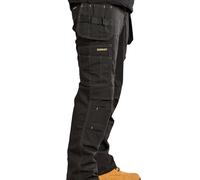 Stanley Uomo Lavoro Fondina Cargo Pantaloni Nero IN Cordura Ginocchio Pad Tasche