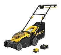 STANLEY V20 Cordless Brushless 34cm Walk-Behind Mower, include batteria Li-Ion 4Ah e caricatore 2A, 18V, SCMWP3401M1-QW