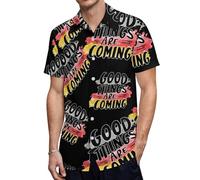 Stanno arrivando Cose Belle. Camicia da Uomo a Maniche Corte con Bottoni e Scollo a V, Stile Hawaiano.