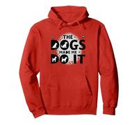 Stanno mangiando i Cani Mi Hanno Fatto Fare - Umorismo Divertente per Animali Domestici Felpa con Cappuccio, Unisex per Adulti, Rosso, M