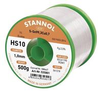 Stannol 535766 HS10 2510 Stagno senza piombo Bobina Sn99,3Cu0,7 ROM1 500 g 1 mm