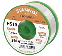 Stannol 535769 HS10 2510 Stagno senza piombo Bobina Sn99,3Cu0,7 ROM1 250 g 2 mm