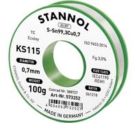 Stannol 574004 KS115 Stagno senza piombo Bobina Sn99,3Cu0,7 ROM1 100 g 0.7 mm