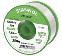 Stannol Fairtin Kristall 600 - Filo per saldatura senza piombo Sn99.3Cu0.7, 0,5 mm x 250 g
