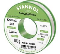 Stannol Kristall 600 Stagno senza piombo Bobina Sn96,5Ag3Cu0,5 REL0 100 g 0.3