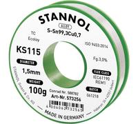 588782 stannol ks115 stagno senza piombo bobina sn99.3cu0.7 100 g 1.5 mm