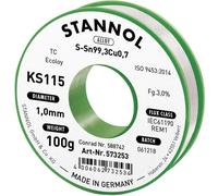 Stannol KS115 Stagno senza piombo Bobina Sn99,3Cu0,7 ROM1 100 g 1 mm