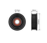 Stannrolle, Poly-V Adatto A per Mazda 3 (Bl) 1.6 MZR 08-14 OE zu Vergl