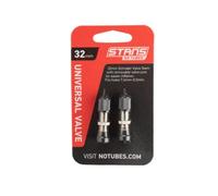 Stan's Notubes Notubes Universal Ventil 32mm, Schrader für Hugo 52 Felgen bis zu 7, 5-8, 5mm Ventilloch, 1 Paar, As0095, Ruote Unisex-Adulto, Argento