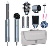 STANSOM Spazzole ad Aria Calda 5 in 1, Set di Spazzola Asciugacapelli da 1300W, Set Styler per Capelli con Asciugacapelli, Spazzola lisciante, Arricciacapelli Air Wrap, Volumizzante e Borsa Viaggio