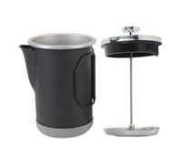 Stantuffo Infusiera Coffee Press in Acciaio Inox 304, 1000ml Portatile - Perfetta per Caffè, Tè e Schiuma Latte, Ideale per Camping e Ufficio (NERO)