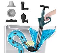 Stantuffo per WC, Gonfiabile Sturalavandino a Pressione, Bagno Blaster di Scarico Dell'aria, Stura WC ad Aria Compressa con 4 teste sostituibili, Sturalavandini per WC, lavandino, Vasca da Bagno