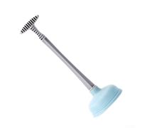 Stantuffo per WC resistente con tazza in gomma ad alta pressione, grande detergente per scarichi di lavandini, vasche e scarichi a pavimento, manico ergonomico, rosa/grigio/blu (stantuffo WC blu)