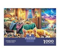 Stanza accogliente per gatti Miglioramenti per la casa Città portuale Puzzle unico 1000 pezzi per adulti Colorato Intrigante, stimolante e stimolante Puzzle per 38x26 cm/1000 pz