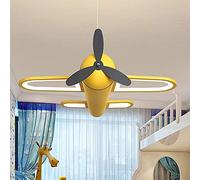 Stanza dei Bambini Aereo lampadario, camera dei bambini ragazzo led camera da letto lampada da soffitto, Dimmerabile, lampadario per bambini con telecomando,Yellow