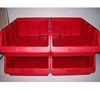 Stapelbox Tg. 5 Rosso 315x460x185 MM per Officina Din O Ufficio 4er Pacchetto