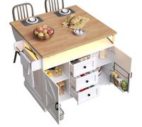 STAPERFO Carrello da servizio con controllo LED e app, carrello da cucina mobile con tavolo pieghevole, ripiani per snack, isola da cucina multifunzionale come tavolino, bar, 120 x 43 (71,5 x 98 cm