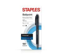 Staples 808005 Penne a sfera retrattile PostScript Pint Black Dozen (18264)