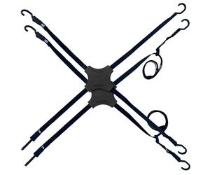 STAPLL Mini-Cam Tack Strap, 4-Way Nylon Cam-Buckle Strap con antiscivolo NBR Rubber Pad, cinghie regolabili cam-fibbia bagagli con ganci resistenti per fissare il telone, nero (confezione da 2)
