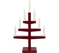Star 212-05 Trapp, con 7 luci, in legno di quercia, colore: rosso, 53 x 34 cm