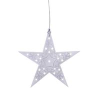 Star - 697-10 Leia - Stella in Acrilico Trasparente con 21 LED, 33 x 35 cm, Colore: Bianco Caldo
