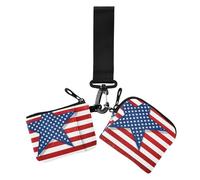 Star and Stripe 4 luglio American Independence Day Materiale Portafoglio da donna Portafoglio per carte di credito Grande capacità Portafoglio con cerniera con tasca con cerniera per viaggi di lavoro